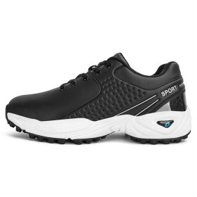 Waterproof Golf Shoes Men Big Size 46 47 Golf Sneakers for Men Comfortable Athletic Sneakers Anti Slip Walking Footwears (Color: Hei, size: 43)
