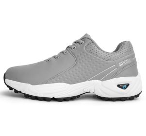Waterproof Golf Shoes Men Big Size 46 47 Golf Sneakers for Men Comfortable Athletic Sneakers Anti Slip Walking Footwears (Color: Hui, size: 47)