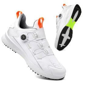 Spikeless Golf Shoes Men Women Professional Golf Sneakers Outdoor Comfortable Walking Shoes Anti Slip Athletic Sneakers (Color: Bai, size: 38)