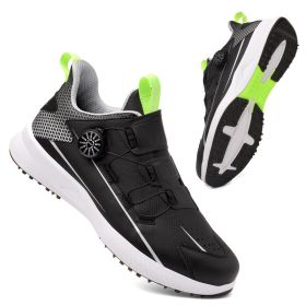 Spikeless Golf Shoes Men Women Professional Golf Sneakers Outdoor Comfortable Walking Shoes Anti Slip Athletic Sneakers (Color: Hei, size: 38)
