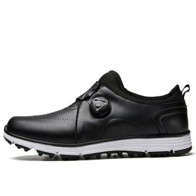 New Professional Golf Shoes Spikeless Golf Sneakers Outdoor Comfortable Walking Shoes Anti Slip Athletic Sneakers for Men (Color: Hei, size: 41)