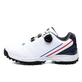 Waterproof Golf Shoes for Men Professional Golf Sneakers Outdoor Comfortable Walking Shoes Light Weight Athletic Sneakers (Color: BaiHong, size: 43)