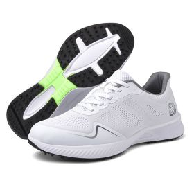 New Golf Shoes for Men Women Breathable Golfers Wears Outdoor Breathable Golf Sneakers Size 36-46 Walking Footwears Male (Color: Bai, size: 41)