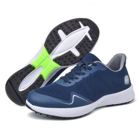 New Golf Shoes for Men Women Breathable Golfers Wears Outdoor Breathable Golf Sneakers Size 36-46 Walking Footwears Male (Color: Lan, size: 45)