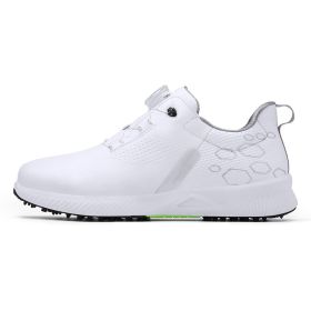Waterproof Golf Shoes Men Professional Golf Wears for Men Big Size 36-47 Walking Shoes for Men Luxury Athletic Sneakers (Color: Bai, size: 42)