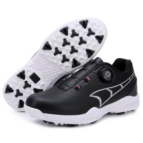 New Waterproof Golf Shoes Men Luxury Golf Sneakers for Men Light Weight Golfers Footwears Anti Slip Walking Sneakers Male (Color: Hei, size: 40)