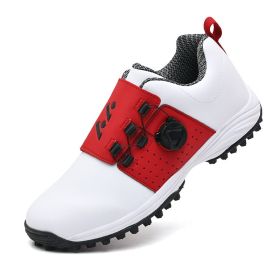 New Waterproof Golf Shoes Luxury Golf Sneakers Outdoor Comfortable Athletic Sneakers Light Weight Walking Shoes for Golfers (Color: White, size: 46)