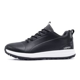 Professional Golf Shoes Men Big Size 46 47 Golf Sneakers for Men Comfortable Walking Shoes Anti Slip Golfers Sneakers Male (Color: Hei, size: 47)
