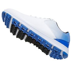 Waterproof Golf Shoes Men Professional Spikes Golf Sneakers Outdoor Comfortable Walking Shoes Anti Slip Walking Sneakers (Color: BaiLan, size: 8.5)